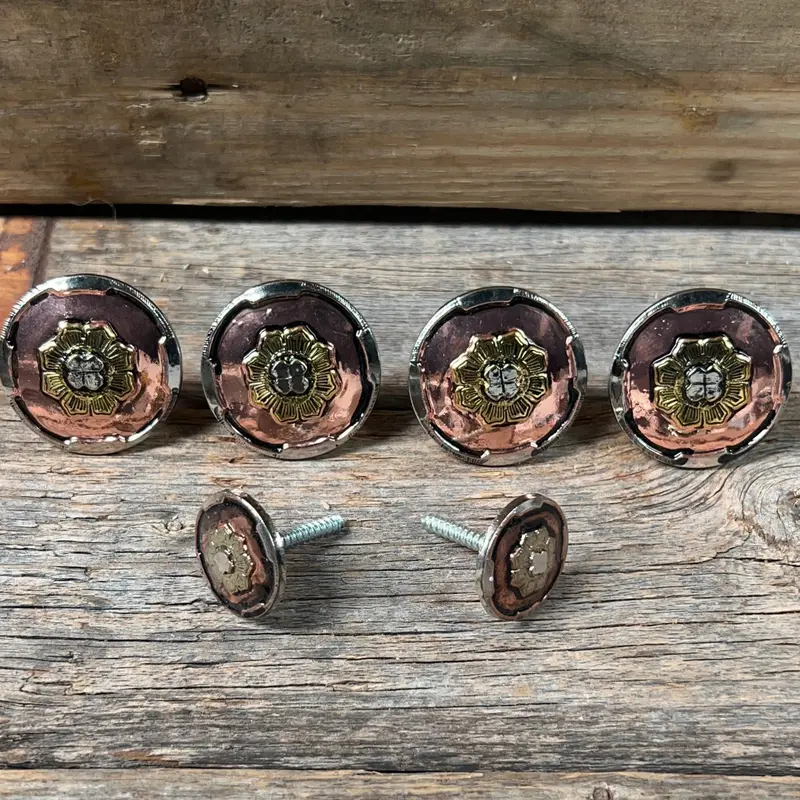 Copper & Gold Flower Saddle Set Ssw192 1