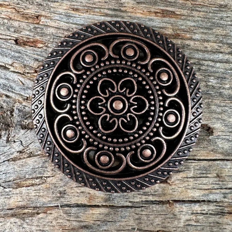 Copper Intricate Engraved Concho 1.5" W224l 1