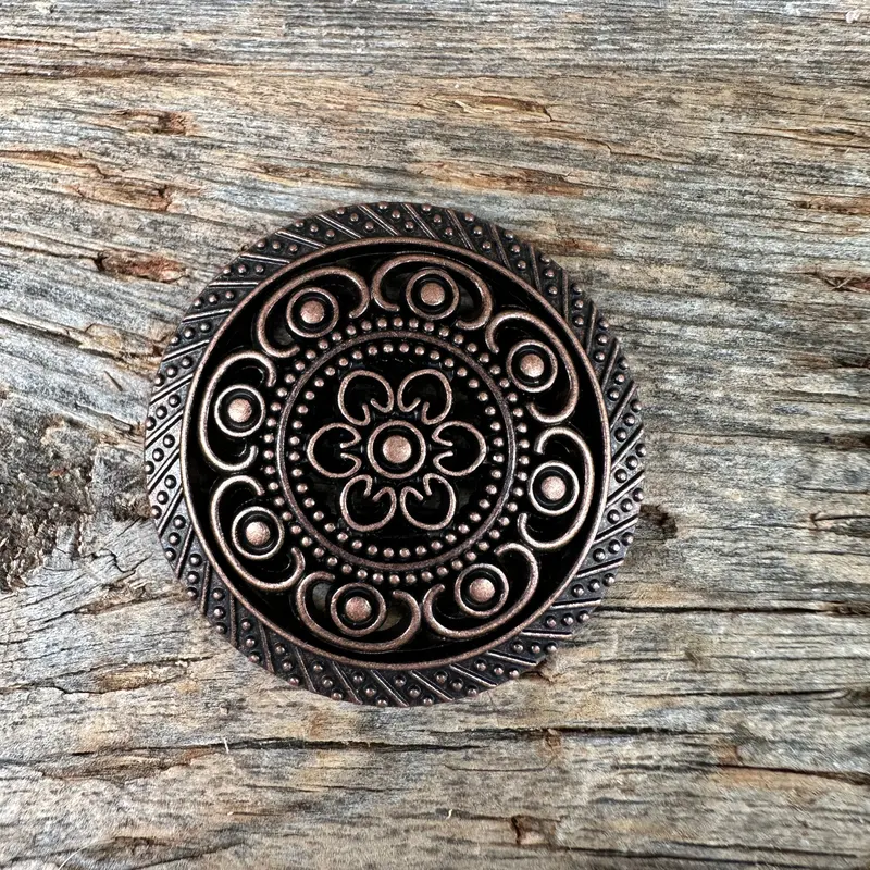 Copper Intricate Engraved Western Concho W224 2
