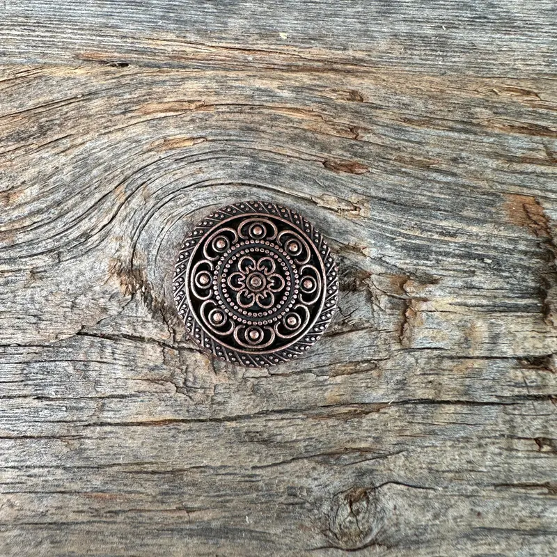 Copper Intricate Engraved Western Concho W224 3