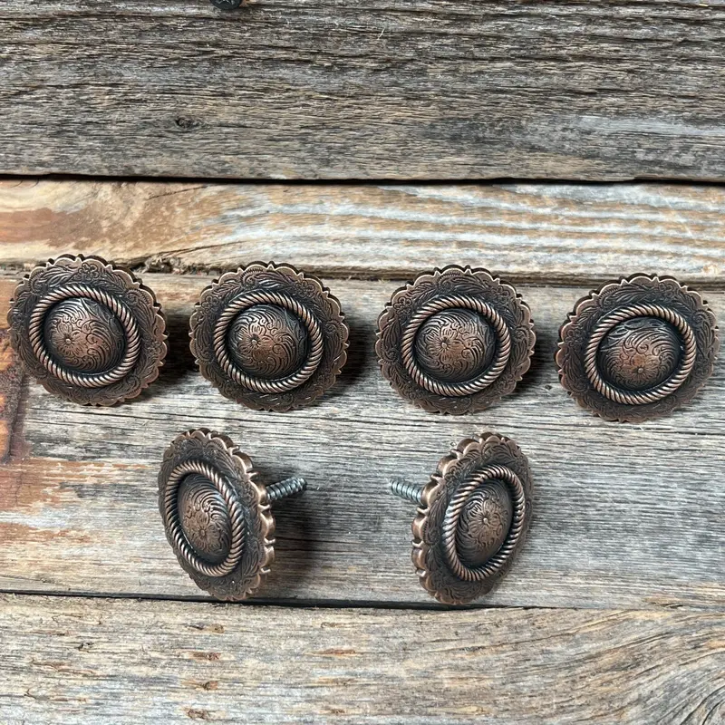 Copper Round Concho Saddle Set Ssw101 1