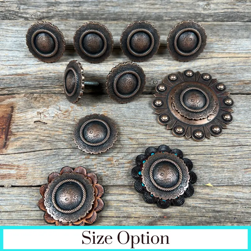 Copper Round Western Concho W101 1