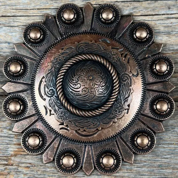 Copper Round Western Concho W101 3