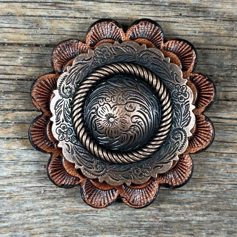 Copper Round Western Concho W101 4