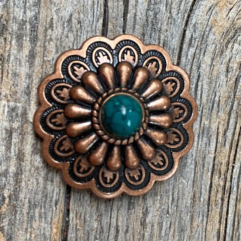 Copper Turquoise Concho 1.5" W103l 1