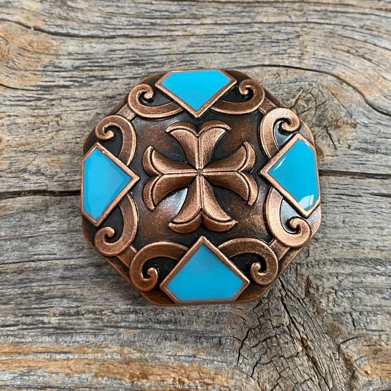 Copper Turquoise Concho 1.5"  W104l 1
