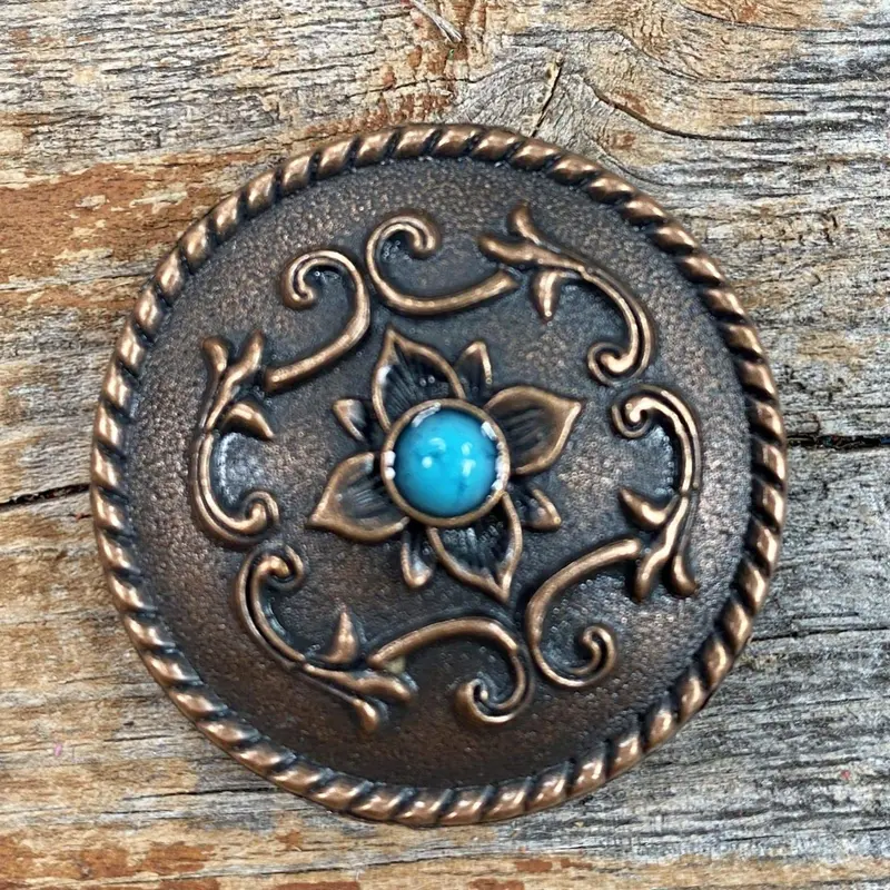 Copper Turquoise Concho 1.5" W180l 1