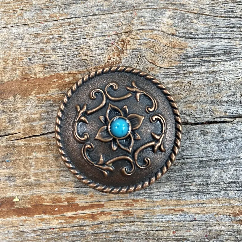 Copper Turquoise Concho 1" W180s 1