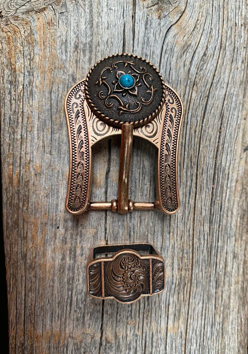 Copper Turquoise Concho Buckle Adapter W180coba 1