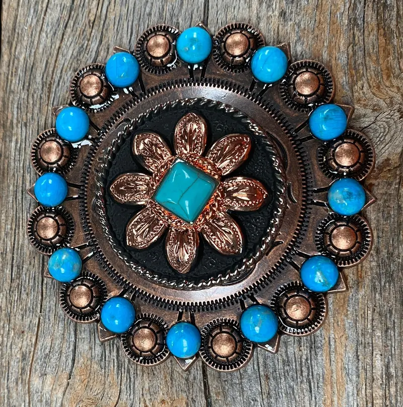 Copper Turquoise Sunflower Berry Jacket #Bjw188l 1