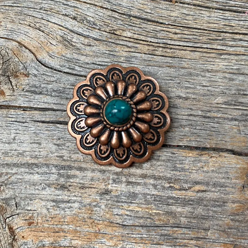 Copper Turquoise Western Concho W103 2