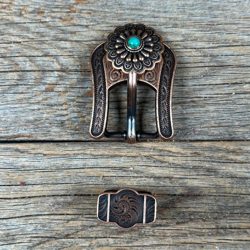 Copper Turquoise Western Concho W103 7