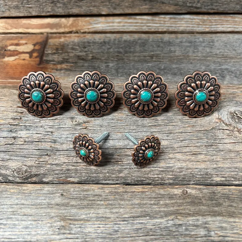 Copper Turquoise Western Concho W103 7