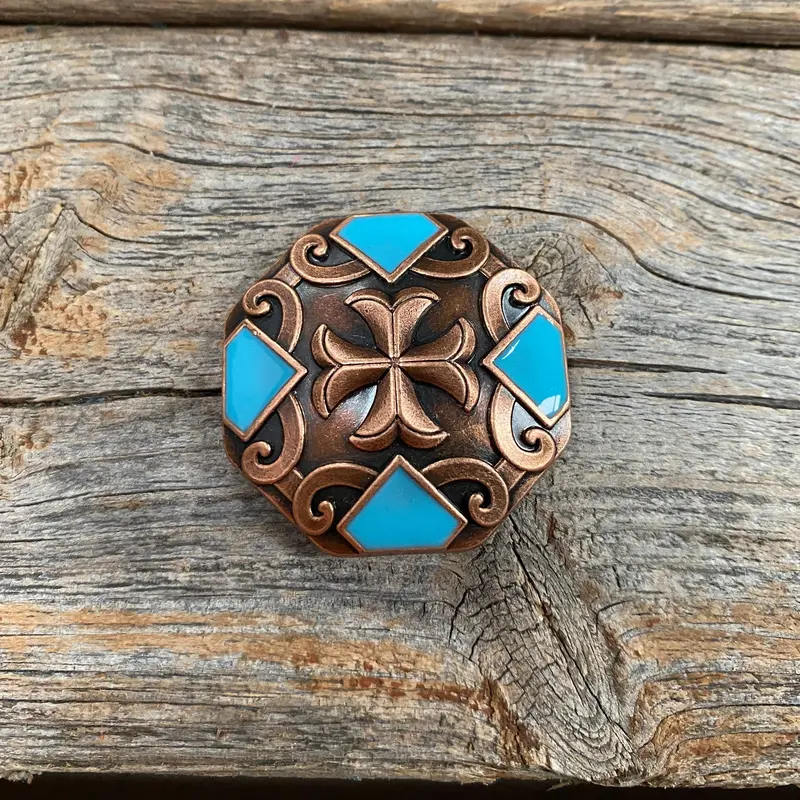 Copper Turquoise Western Concho W104 2