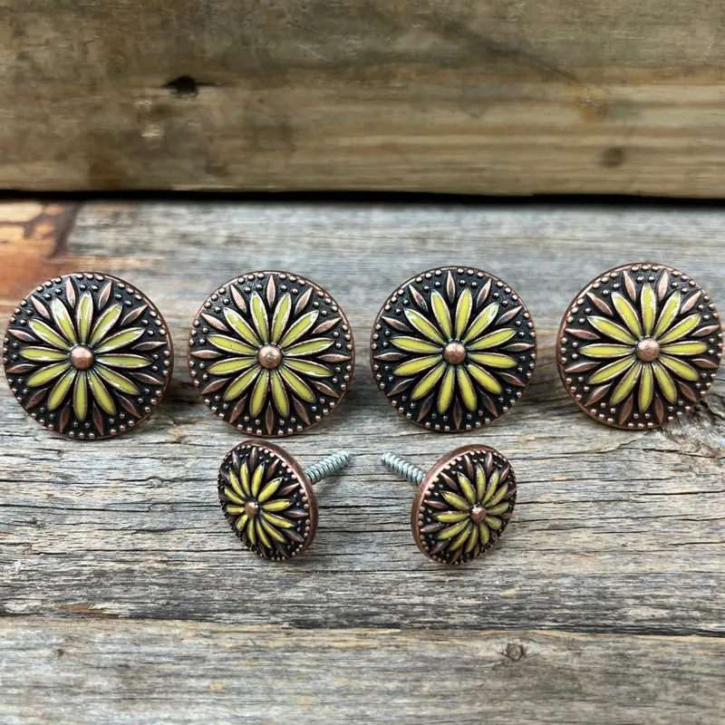Copper Yellow Daisy Saddle Set Ssw229 1