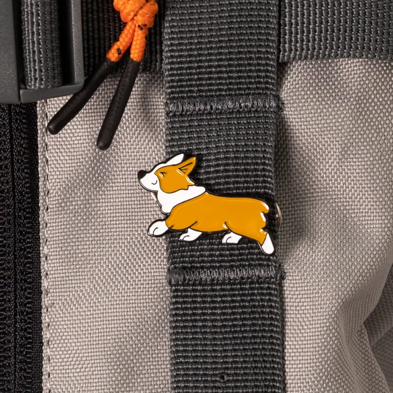 Corgi Strut Enamel Pin 1