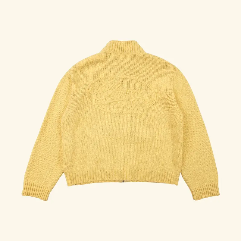 Cotton Knit Zip Jacket (Butter) 2