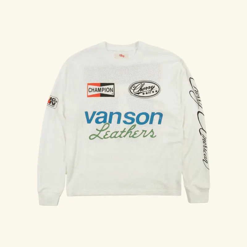Cotton Mesh Moto Jersey (White) 1
