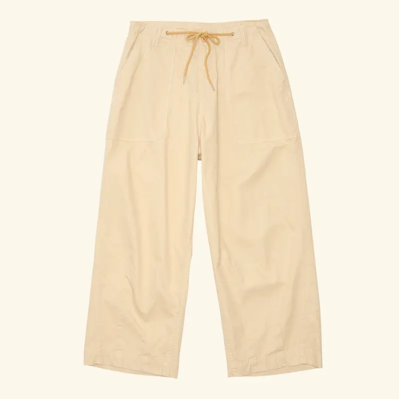 Cotton Twill Parachute Pant (Beige) 1