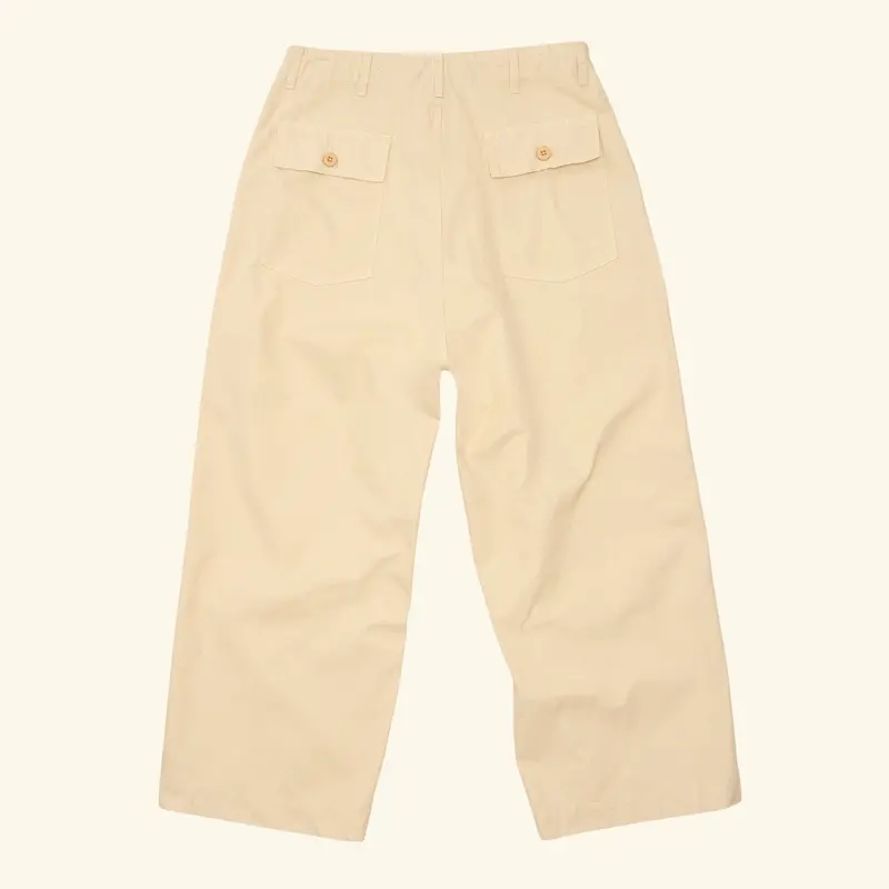 Cotton Twill Parachute Pant (Beige) 3