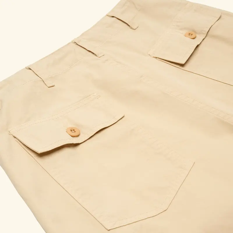 Cotton Twill Parachute Pant (Beige) 5