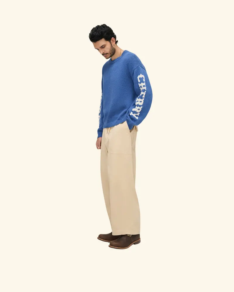 Cotton Twill Parachute Pant (Beige) 6