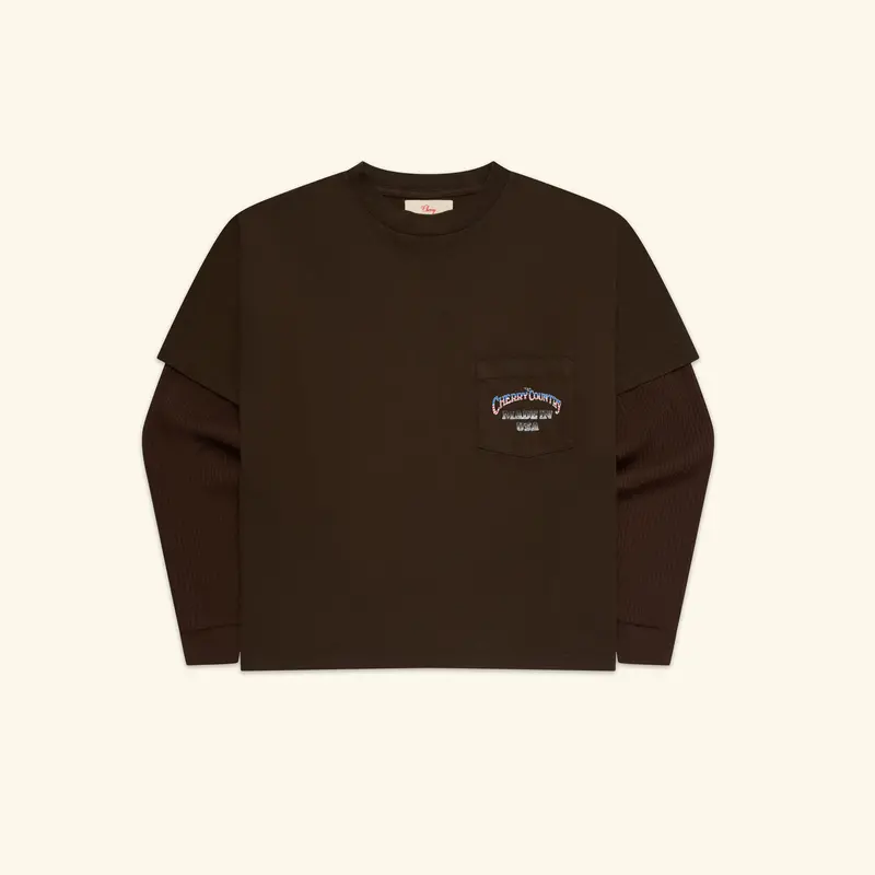 Country Road Boxy Pocket Longsleeve Thermal (Chocolate) 1