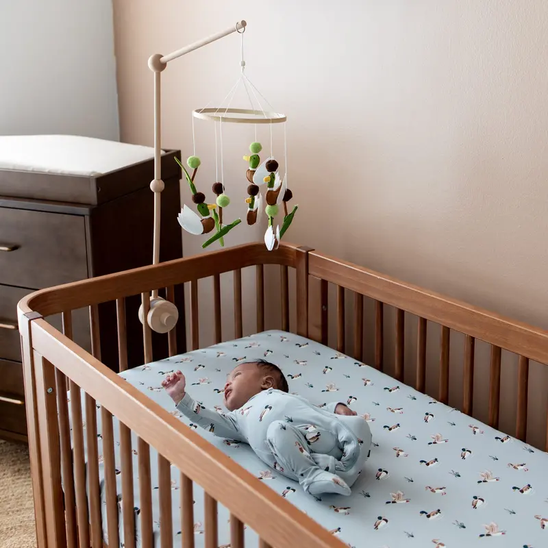 Crib Sheet In Mallard Duck 1