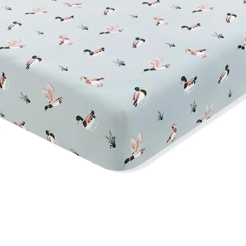 Crib Sheet In Mallard Duck 2