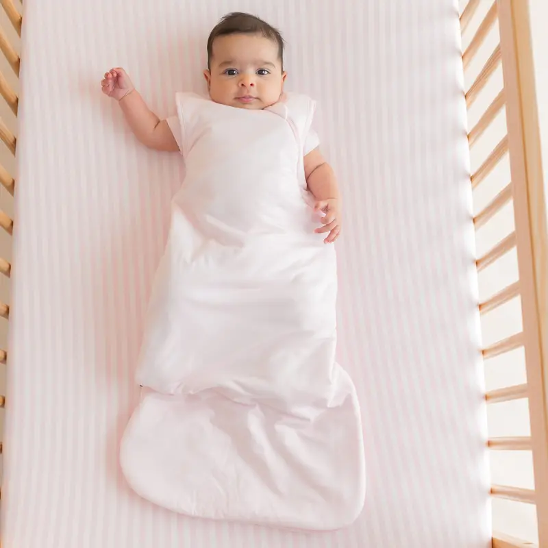 Crib Sheet In Small Sakura Stripe 1