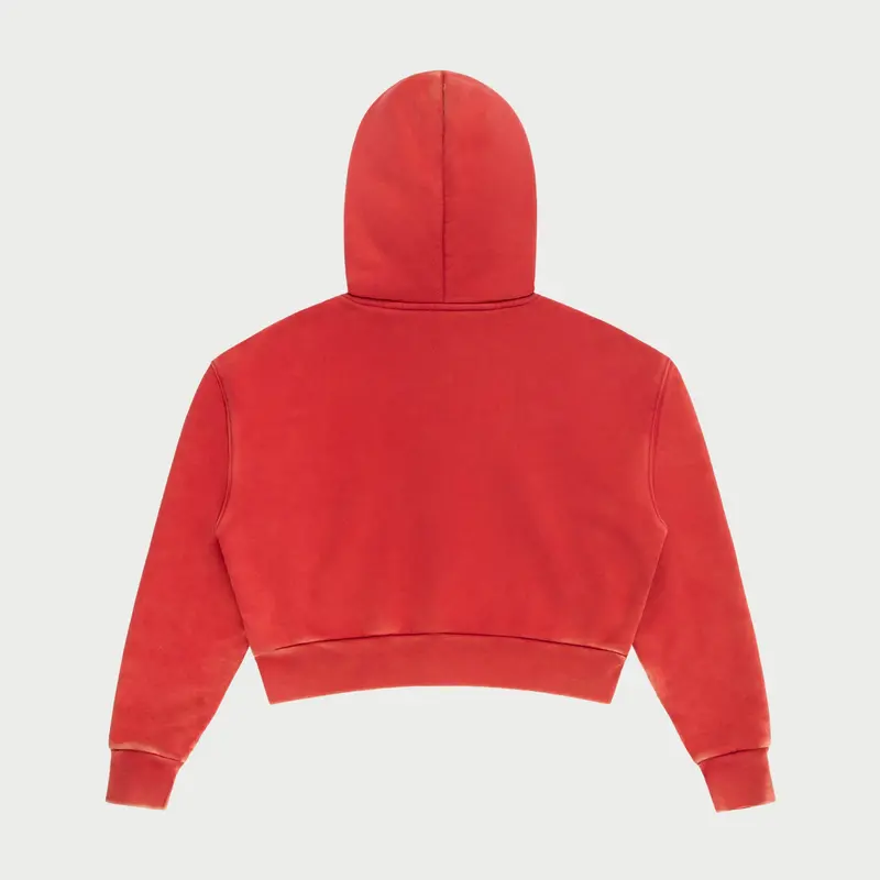 Cropped Thermal Zip-Up (Vintage Red) 2