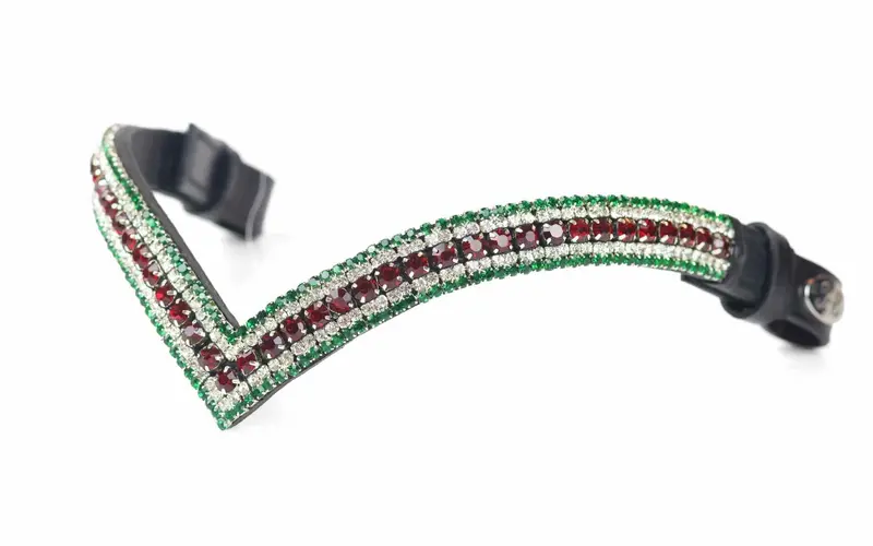 Crystal Browband | Theone V Shape Italian Flag 1