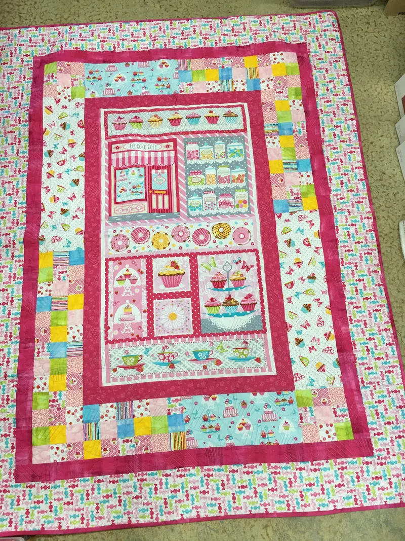 Cupcake Cafe Panel (Candy Border)  Spotlight Pattern Kit, Kit Includes Fabric, Binding, & Pattern.  (Candy Border) 1