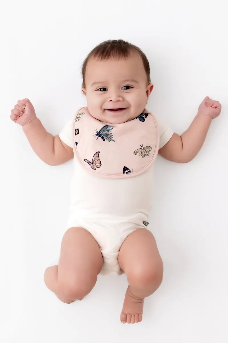 Cushy Bib In Blush Butterfly 1
