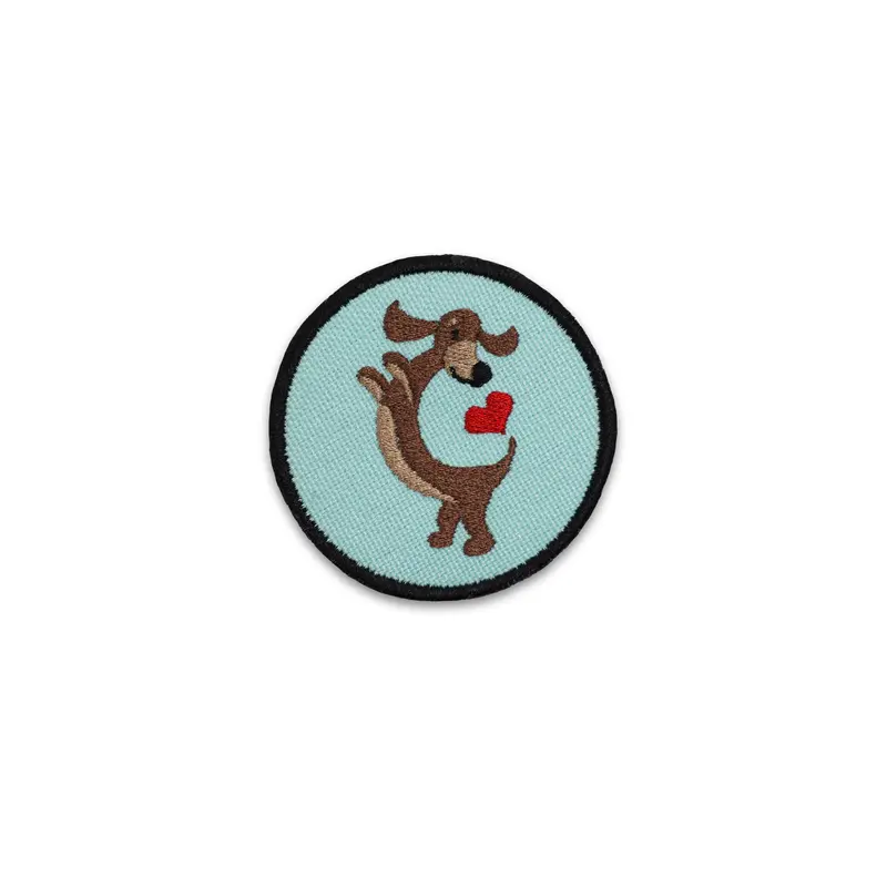 Dachshund Heart Circle Patch 1