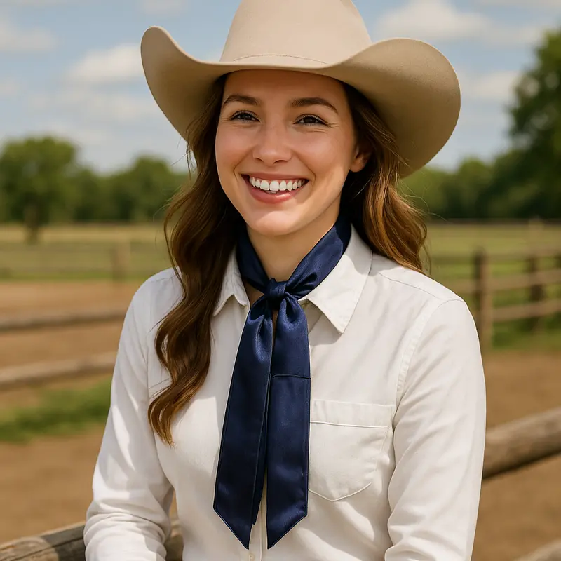 Dark Blue Western Skinny Mini Wild Rag Scarf / Cowgirl Necktie #Tw307 1