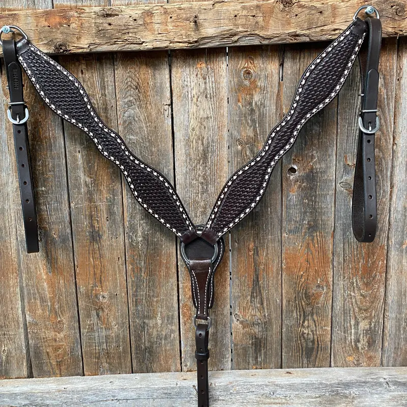 Dark Oil Basketweave Buckstitch Breastcollar 1