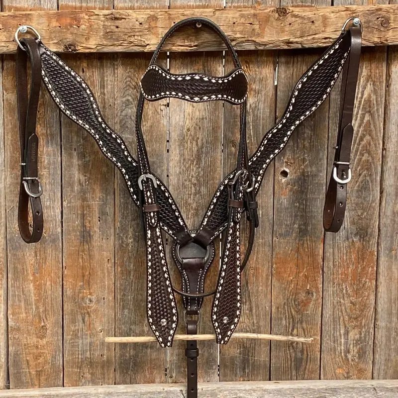 Dark Oil Basketweave Buckstitch Tack Sets 1