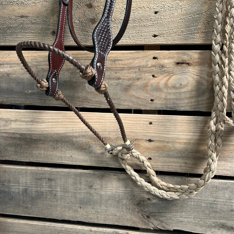 Dark Oil Basketweave Tan Loping Hackamore #Lhk006 2
