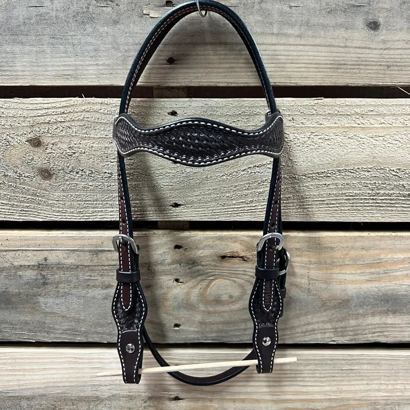 Dark Oil Cob - Gag  Browband Headstall / Bridle- Short Cheeks 1