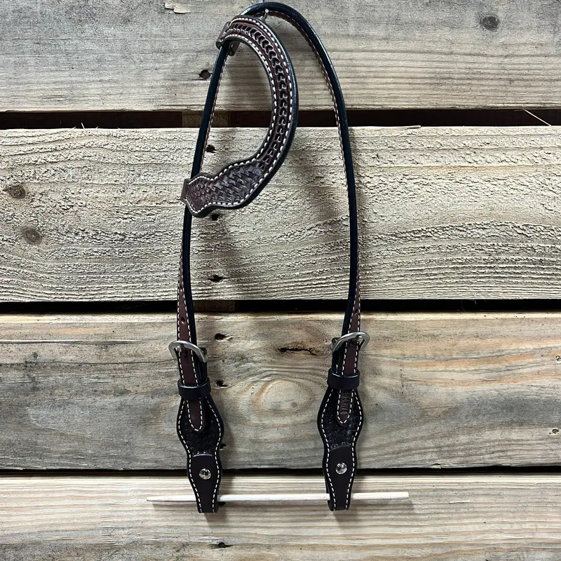 Dark Oil Cob - Gag One Ear Headstall / Bridle- Short Cheeks 1