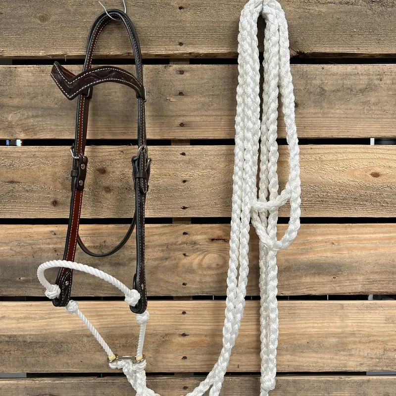 Dark Oil Floral V-Brow White Loping Hackamore #Lhk029 1