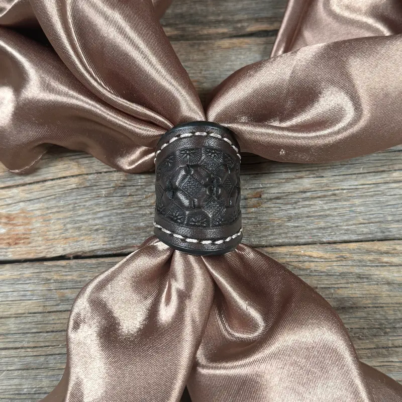 Dark Oil Honeycomb Leather Wild Rag Slide #Ls263 1