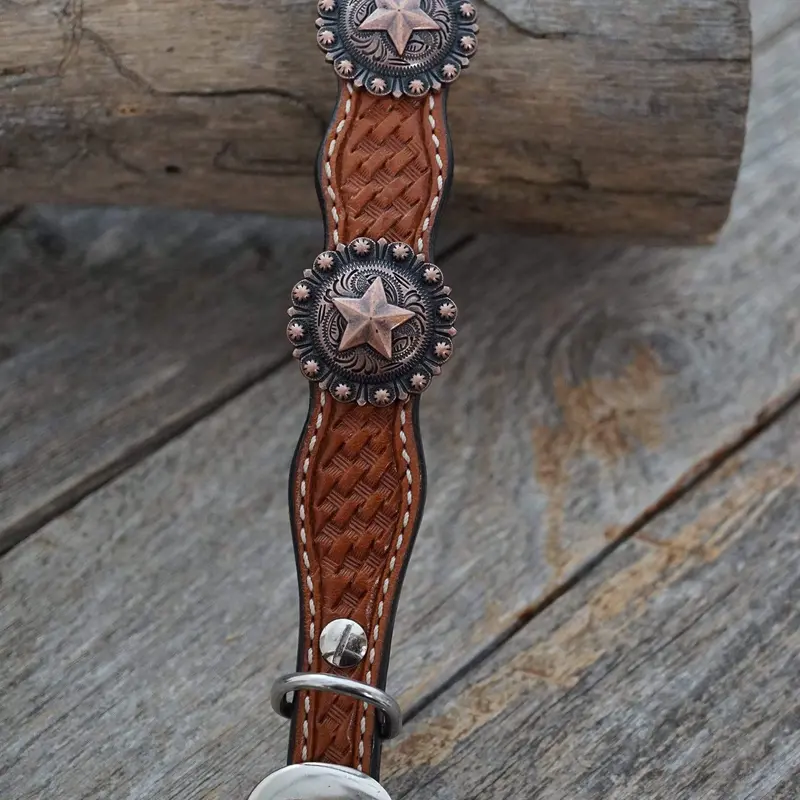 Dc4 -Light Oil Genuine Leather Dog Collar W175l 12"To 22" 2