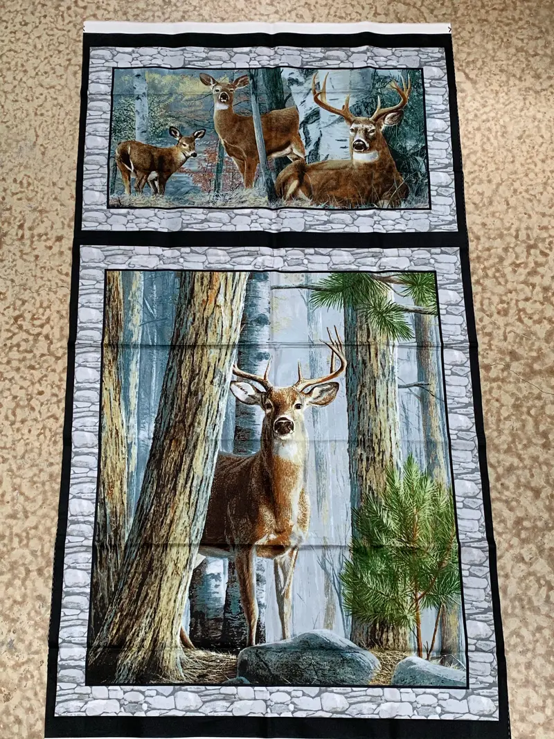 Deer Panel 22 X 45 100% Cotton. 1