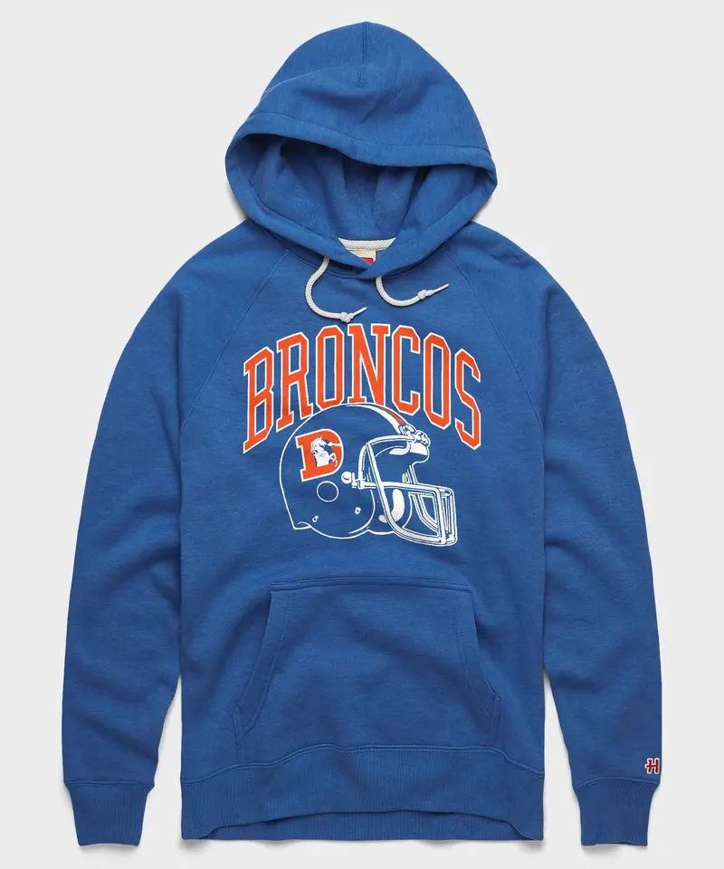 Denver Broncos Helmet Retro Hoodie 1