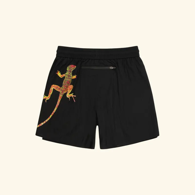 Desert Gecko Nylon Running Short (Black) 1