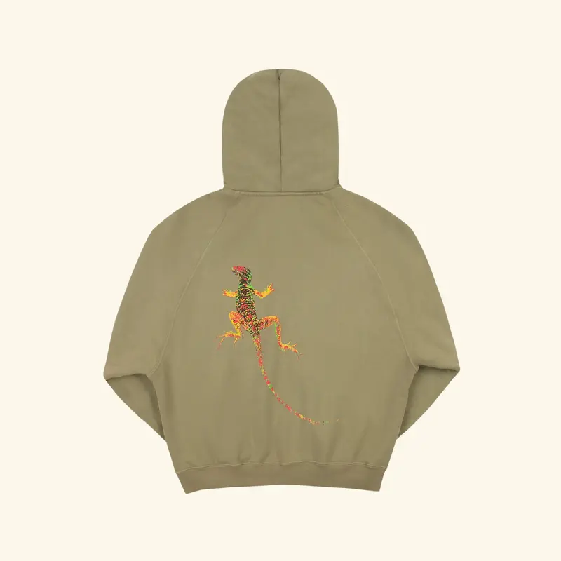 Desert Gecko Zip Up Hoodie (Cactus) 2