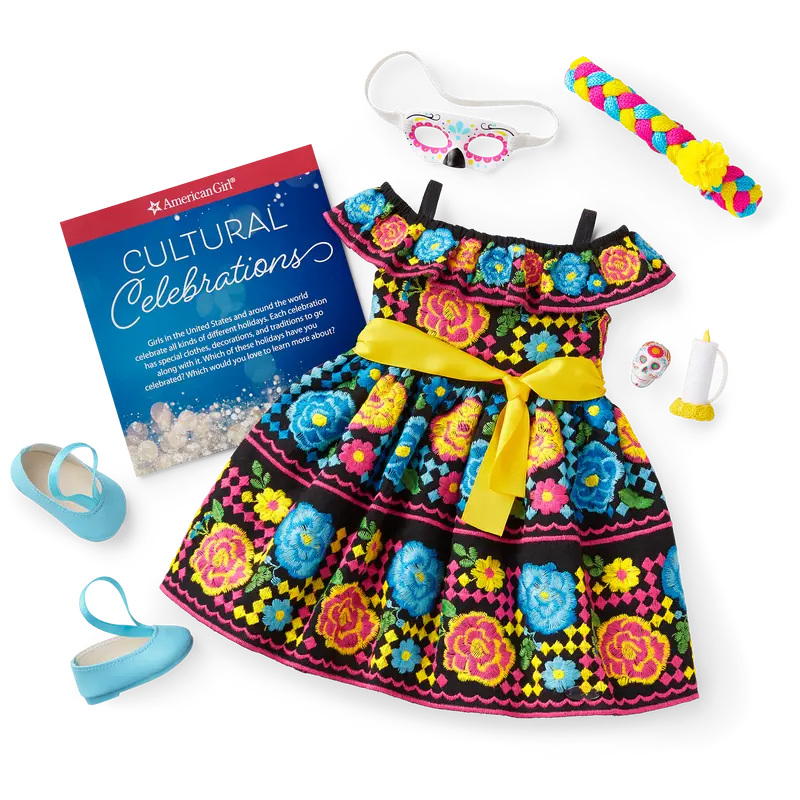 Día De Muertos Celebration Outfit For 18-Inch Dolls 1