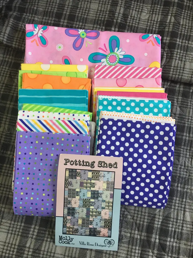 Dot Dot Dash Quilt Kit Vr Potting Shed Pattern 54 X 73. Kit Includes Fabric, Binding, & Pattern. 1